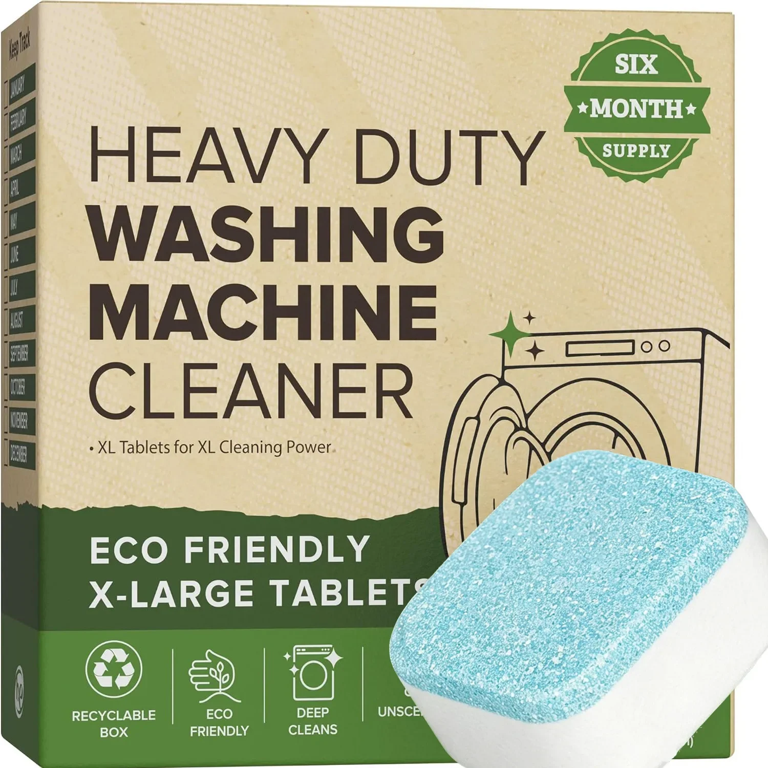 Heavy Equipment Washing - เม็ดทำความสะอาดเครื่องซักผ้าสำหรับงานหนัก ขจัดคราบตะกรันและกลิ่นไม่พึงประสงค์ ทำความสะอาดล้ำลึก ขจัดคราบสกปรกและสิ่งตกค้าง สำหรับเครื่องซักผ้าฝาหน้า
